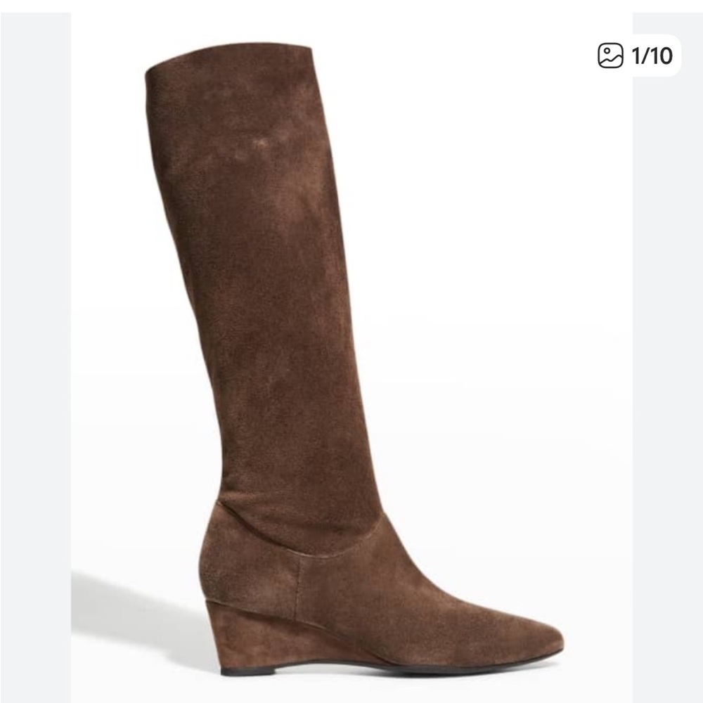 Natori Brown Suede Over-the-Knee Wedge Boots